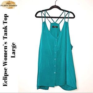 Eclipse Tank Top, Women’s Large, Teal, EUC, PrairieposherCA